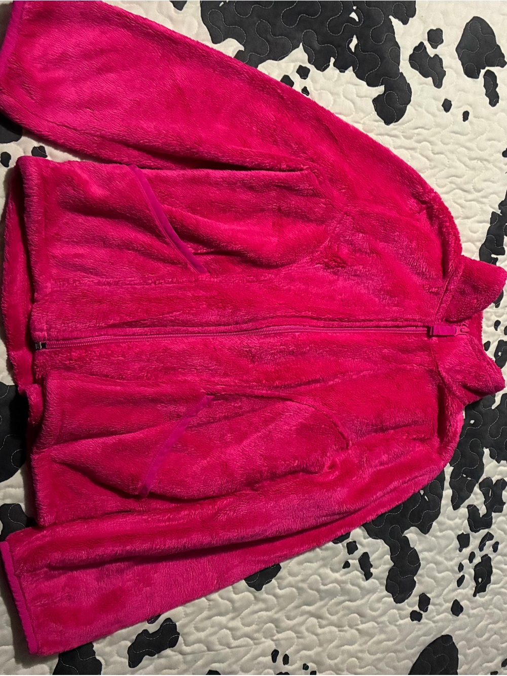 The Children's Place Plush Zip-Up Hoodie Jacket - Hot Pink